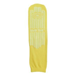 Risk Management Slipper Socks Stedi Tred Unisex Adult Small / Medium Double Tread Single Patient Use Yellow