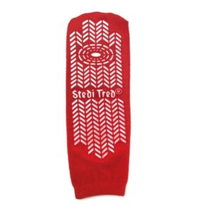 Risk Management Slipper Socks Stedi Tred Unisex Adult 2X-Large Double Tread Single Patient Use Red