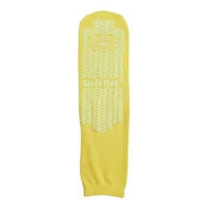 Risk Management Slipper Socks Stedi Tred Unisex Adult X-Large Double Tread Single Patient Use Yellow