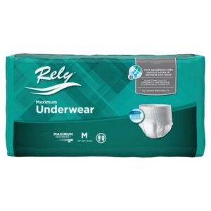 Unisex Adult Absorbent Underwear Rely Maximum Pull On with Tear Away Seams Medium Disposable Moderate Absorbency