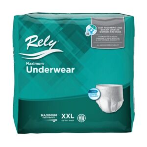 Unisex Adult Absorbent Underwear Rely Maximum Pull On with Tear Away Seams 2X-Large Disposable Heavy Absorbency