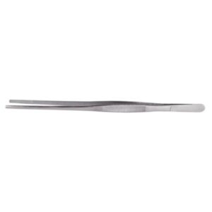 Pharmacy Tweezers Stainless Steel, 12 Inch Length, Blunt Serrated Tips