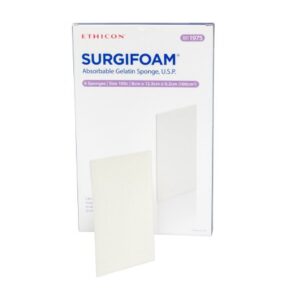 Absorbable Gelatin Sponge Surgifoam 8 cm X 12.5 cm X 2mm Sterile