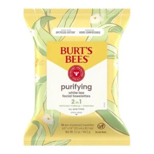 Facial Cleansing Towelette Burt’s Bees Purifying Soft Pack White Tea Scent 30 Count