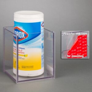 Wipe Holder Clear PETG 1 Tub VHB Tape Mount