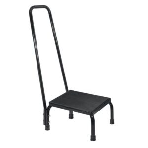 Step Stool with Handrail McKesson 1 Step Powder Coated Steel Frame 8-3/4 Inch Step Height
