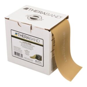 Exercise Resistance Band with Dispenser Box TheraBand Professional Gold 25 Yard Length Level 7 Resistance