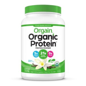 Oral Supplement Orgain Organic Protein Vanilla Bean Flavor Powder 2.3 lb. Canister