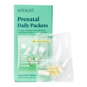 Prenatal Vitamin NATALIST Prenatal Daily Packets Vitamin A / Vitamin C / Vitamin D / Vitamin E 700 mcg – 48 mg – 50 mcg – 15 mg Strength Capsule 30 per Box
