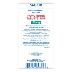 Famotidine 20 mg Tablet 100 Tablets