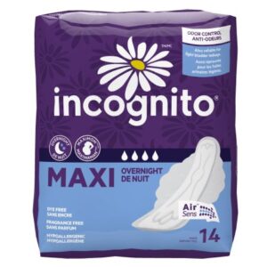 Feminine Pad Incognito Maxi with Wings / Overnight Heavy Absorbency