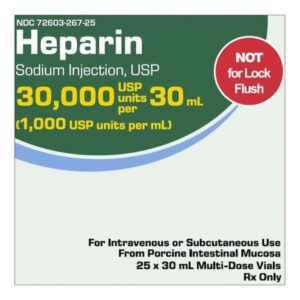 Heparin Sodium 1,000 U / mL Injection 30 mL