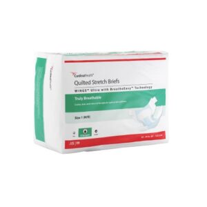 Unisex Adult Incontinence Brief  Wings Plus Size 1 / Medium Disposable Heavy Absorbency