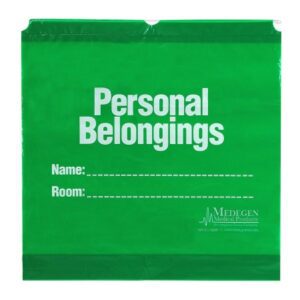 Patient Belongings Bag 4 X 20 X 20 Inch LLDPE Drawstring Closure Green