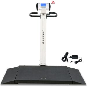 Wheelchair Scale with Folding Column Detecto LCD Display 1000 lbs. / 450 kg AC Adapter / Battery Operated / Wifi