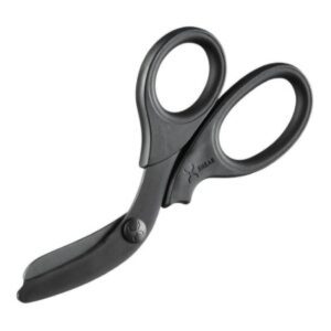 Trauma Shears XSHEAR 7-1/2 Inch Length Coated Stainless Steel NonSterile Finger Ring Handle Curved Blunt Tip / Blunt Tip
