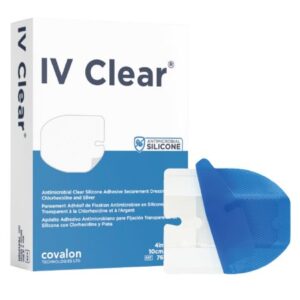 Antimicrobial I.V. Dressing IV Clear Silicone 4 X 4.8 Inch  Sterile