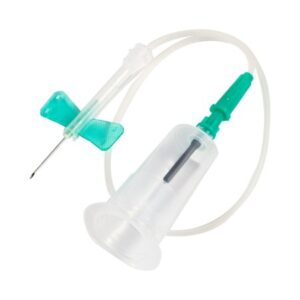 Blood Collection Set with Holder 21 Gauge 3/4 Inch Needle Length Safety Needle 12 Inch Tubing Sterile