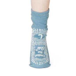Slipper Socks Comfort the Sole Unisex Adult Large Double Tread Single Patient Use Dusty Blue