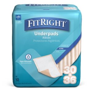 Disposable Underpad FitRight  30 X 36 Inch Fluff / Polymer Heavy Absorbency