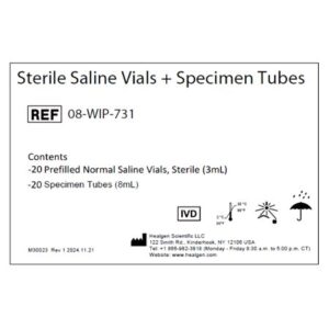 Sterile Saline Vial / Specimen Tube (20) Sterile Saline Vials and (20) Test Tubes For Consult RSV Kit