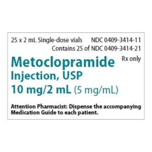 Metoclopramide HCl, Preservative Free 5 mg / mL Injection 2 mL