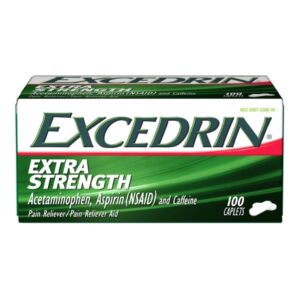 Pain Relief Excedrin Extra Strength 250 mg – 250 mg – 65 mg Strength Acetaminophen / Aspirin / Caffeine Capsule 100 per Bottle
