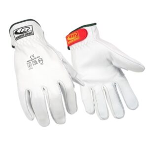 Cut Resistant Glove Ringers R664 Drivers Size 8 Leather White Wrist Length Adjustable Cuff NonSterile