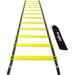 Agility Ladder 9 PVC Rungs 15 Foot 15 Foot X 20-1/2 Inch Black / Yellow