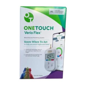 Blood Glucose Meter OneTouch Verio Flex 5 Seconds 500 Test Results Requires Coding