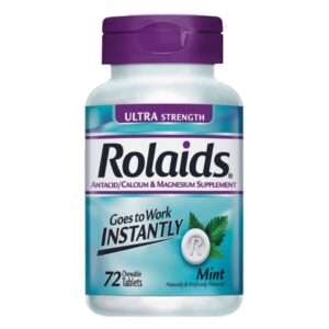 Antacid Rolaids Ultra-Strength 400 mg – 85 mg Strength Chewable Tablet 72 per Bottle