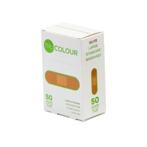 Adhesive Strip Tru-Colour 1 X 3 Inch Fabric Rectangle Olive Sterile