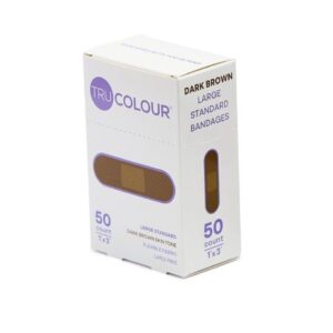Adhesive Strip Tru-Colour 1 X 3 Inch Fabric Rectangle Dark Brown Sterile
