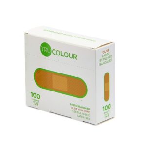 Adhesive Strip Tru-Colour 1 X 3 Inch Fabric Rectangle Olive Sterile