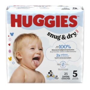 Unisex Baby Diaper Huggies Snug & Dry Size 5 Disposable Heavy Absorbency