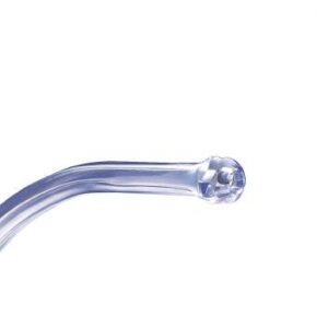 Suction Tube Handle with Tubing Rigid Curved Type Bulb Tip Yankauer Style Non-Vented 1/4 Inch Sterile