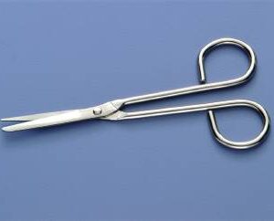 Utility Scissors Busse Nurse 5-1/4 Inch Length Floor Grade Stainless Steel Sterile Finger Ring Handle Angled Sharp Tip / Blunt Tip