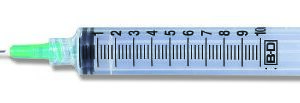 Standard Hypodermic Syringe with Needle PrecisionGlide 10 mL 1 Inch 21 Gauge NonSafety Thin Wall