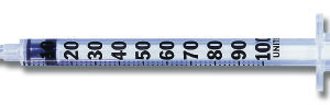 Standard Insulin Syringe with Needle Lo-Dose Micro-Fine 0.5 mL 1/2 Inch 28 Gauge NonSafety Regular Wall