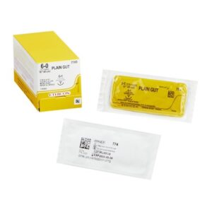 Absorbable Suture with Needle GUT PLAIN Plain Gut G-1 3/8 Circle Precision Reverse Cutting Needle Size 6-0