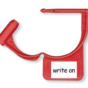 Tamper Evident Locking Tag Colortrack Snap-Lock Red Plastic