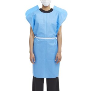 Patient Exam Gown McKesson One Size Fits Most Blue Disposable
