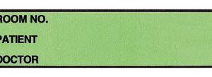 Pre-Printed Label Wide-Trak Chart Tab Green Paper Room No_Paitent_Doctor_ Black Patient Information 1-1/2 X 4 Inch