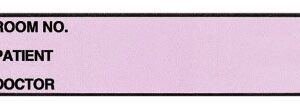 Pre-Printed Label Wide-Trak Chart Tab Lavender Paper Room No_Paitent_Doctor_ Black Patient Information 1-1/2 X 4 Inch