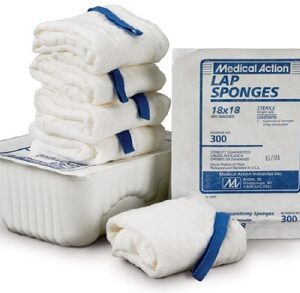 Surgical Laparotomy Sponge Cotton 4 X 18 Inch 5 Count Rigid Tray Sterile