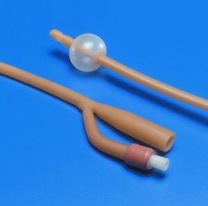 Foley Catheter Kenguard 2-Way Standard Tip 5 cc Balloon 14 Fr. Silicone Oil Coated Latex