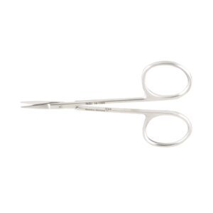 Iris Scissors Vantage 4-1/8 Inch Length Floor / Office Grade Pakistani Stainless Steel NonSterile Finger Ring Handle Straight Sharp Tip / Sharp Tip
