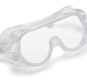 Safety Goggles Clear Tint Plastic Lens Clear Frame Elastic Strap One Size Fits Most