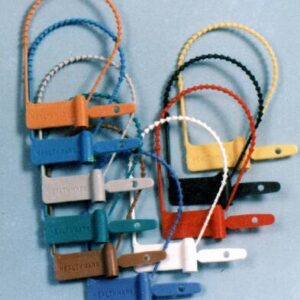 Tamper Evident Seal Easy Open Pull-Tight Loks Numbered Red Plastic 7-7/8 Inch