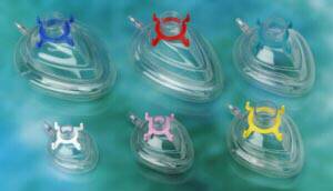 Anesthesia Mask Sure Seal Elongated Style Adult Size 3 Hook Ring